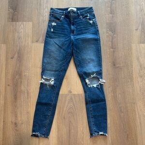 Abercrombie & Fitch Dark Blue Distressed Skinny Jeans